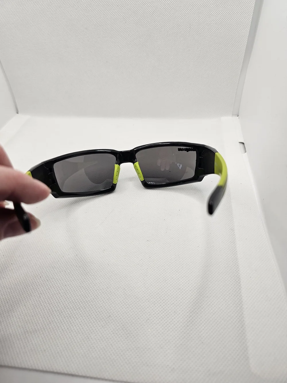Men's Black and Lime Green Sport Sunglasses - Polarized Lens